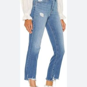 FRAME Le High Straight 27 lackey rips wash